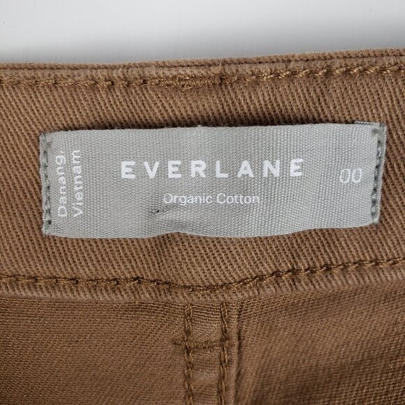 Everlane Utility Barrel Pant Light Brown Twill Organic Cotton High Rise Size 00 - Picture 7 of 9